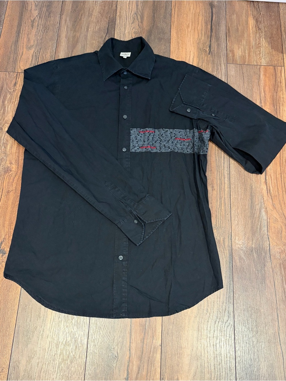 Calvin Klein Jeans Men's Black Long Sleeve Button Down Shirt